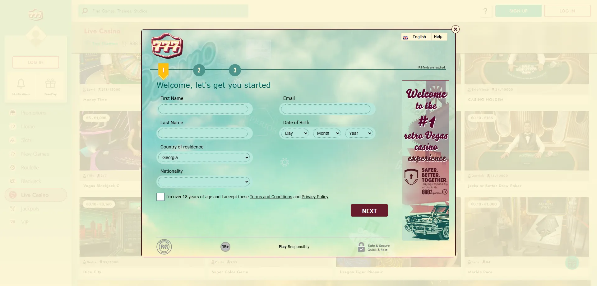 777 Casino registration and promo code entry step-by-step guide